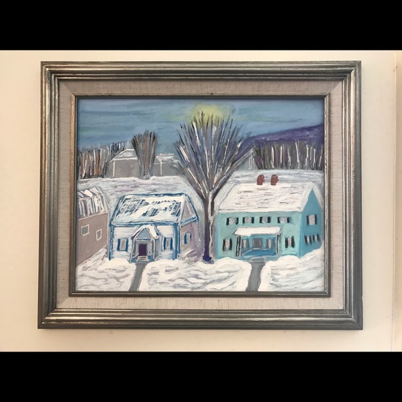 Original Oil Painting Evening Snow 12x16 - Picture 1 of 4